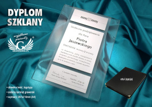 DYPLOM SZKLANY - DSZ012 - Certyfikat, Podziękowanie, Wyróżnienie