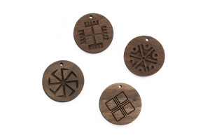 Zawieszki drewniane grawerowane - wym. 30x30mm - EDR023