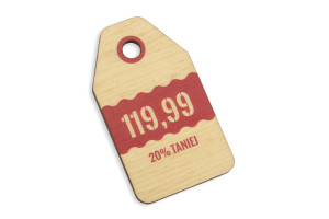 Etykiety drewniane, cenówki - wymiary: 34x60mm - druk UV - EDR003
