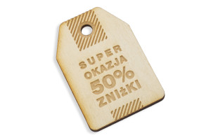 Etykiety drewniane, cenówki grawerowane laserem - wymiary: 40x60mm - EDR017