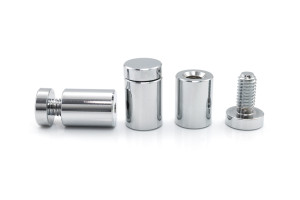 Dystans aluminiowy do szyldów i tabliczek - srebrny chromowany - średnica 19mm - DDS036