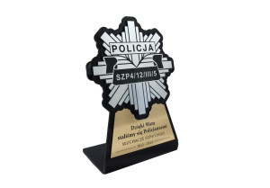 Statuetka z odznaką Policji - model DTA7 - wysokość 18 cm