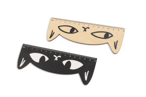 Linijki z drewna - Koty - kolorowy druk UV - LIN005