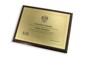 Certyfikat Rewidenta - ZŁOTY - POZIOMY - DS015