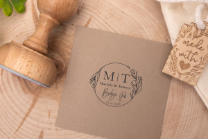 Stempel ślubny wianek do odbijania w tuszu - średnica gryfu 50mm - STS007