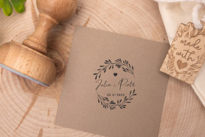 Stempel ślubny wianek do odbijania w tuszu - średnica gryfu 50mm - STS010