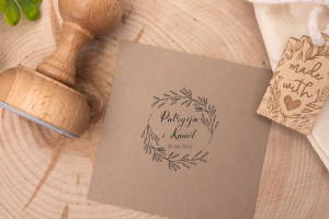 Stempel ślubny wianek do odbijania w tuszu - średnica gryfu 50mm - STS015