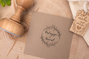 Stempel ślubny wianek do odbijania w tuszu - średnica gryfu 50mm - STS020