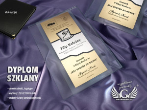 DYPLOM SZKLANY - DSZ001 - Certyfikat, Podziękowanie, Wyróżnienie