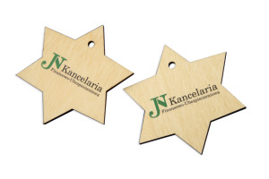 Ozdoby świąteczne - drewniane gwiazdki - kolorowy druk UV - OZD006