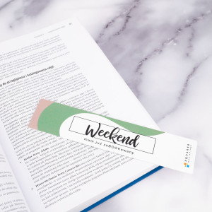 Weekend mam już zaBOOKowany - zakładka do książki z Twoim logo - zestaw 100 sztuk - ZAK030