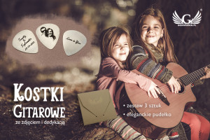 Kostki do gry na gitarze z Twoją fotografią i dedykacją - stalowe - zestaw: 3 sztuk