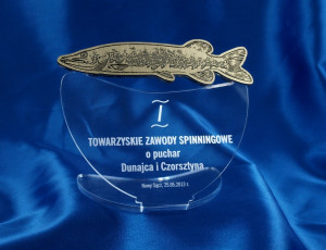 TROFEUM NA ZAWODY WĘDKARSKIE SPINNINGOWE - SZCZUPAK - model DTA10