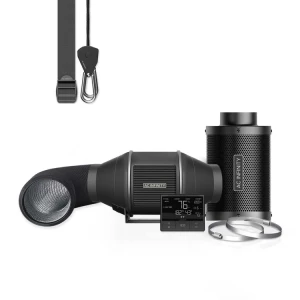 Zestaw wentylacyjny AC Infinity 100mm/ 350 m³/h - wentylator kanałowy z inteligentnym kontrolerem temp. i wilgotności, filtr węglowy i przewody