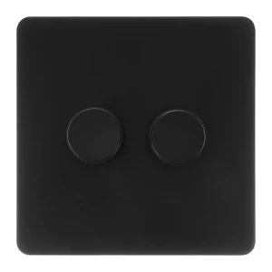 VERTICANA® WALL DIMMER 2-WAY BLACK - czarny ściemniacz ścienny, podwójny
