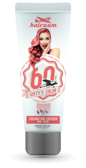 Hairgum Sixty's Color Sunset Coral 60ml