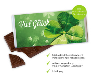 Obst-Geschenkbox Gutschein-Karte "Viel Glück" mit Schokolade von Hansen Obst