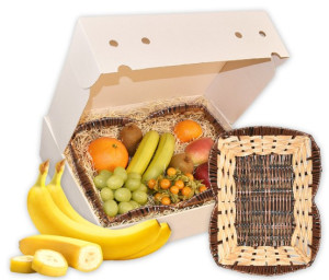 Obst-Geschenkbox Obstkorb Geflecht von Hansen Obst