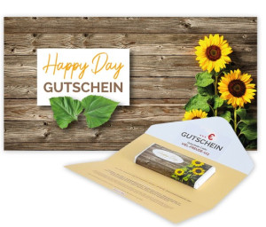 Obst-Geschenkbox Gutschein-Karte "Happy Day" mit Schokolade von Hansen Obst