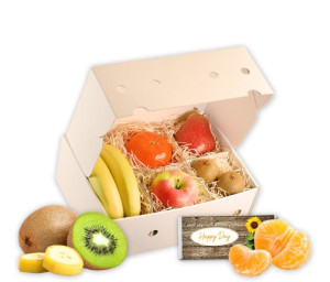 Obst-Geschenkbox Herzlich Willkommen von Hansen Obst