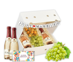 Obst-Geschenkbox Hochzeit: Just Married von Hansen Obst