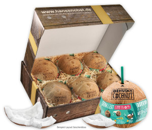 Obst-Geschenkbox Kokosnuss: Drink & Eat von Hansen Obst