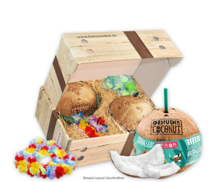 Obst-Geschenkbox Kokosnuss für Zwei von Hansen Obst