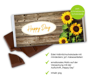 Obst-Geschenkbox Gutschein-Karte "Happy Day" mit Schokolade von Hansen Obst