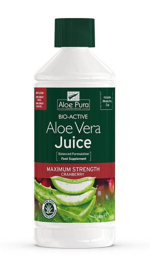Aloe Pura Aloe Vera Juice Maximum Strength Cranberry - 1 Ltr