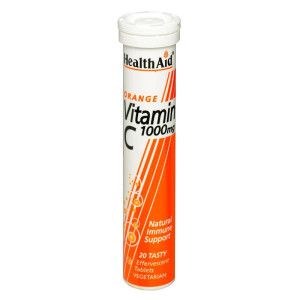 Health Aid Vitamin C 1000mg Effervescent Orange - 20 tabs