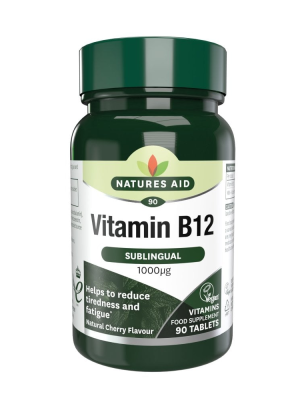 Natures Aid Vitamin B12 Sublingual 1000ug - 90 tabs