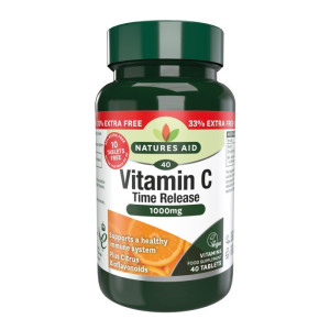 Natures Aid Vitamin C Time Release 1000mg  - 40 tabs (30+10 Free)