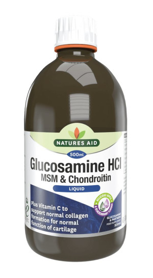 Natures Aid Glucosamine HCl, MSM & Chondroitin Liquid - 500ml