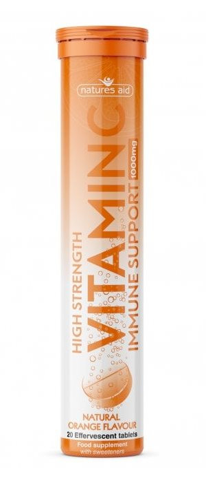 Natures Aid Vitamin C 1000mg Effervescent Orange Flavour - 20 tabs