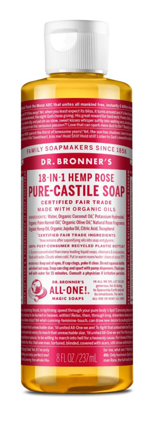 Dr Bronner's Rose Castile Liquid Soap - 946ml
