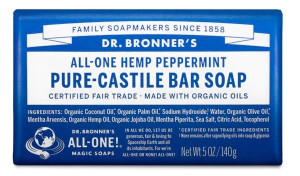 Dr Bronner's Peppermint Pure Castile Soap Bar - 140g