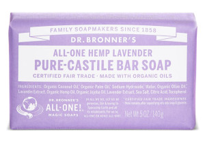 Dr Bronner's Lavender Pure Castile Soap Bar - 140g