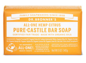 Dr Bronner's Citrus Orange Pure Castile Soap Bar - 140g