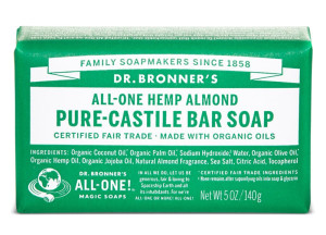 Dr Bronner's Almond Pure Castile Soap Bar - 140g