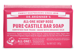 Dr Bronner's Rose Pure Castile Soap Bar - 140g