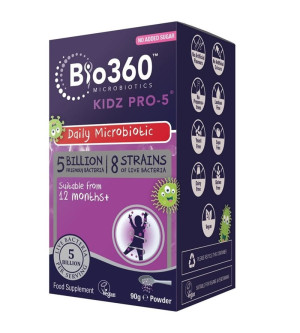 Natures Aid Bio360 Kidz Pro-5 Daily Microbiotic - 90g