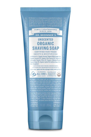 Dr Bronner's Unscented Organic Shaving Soap - 207ml