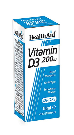 Health Aid Vitamin D3 200iu Drops - 15ml