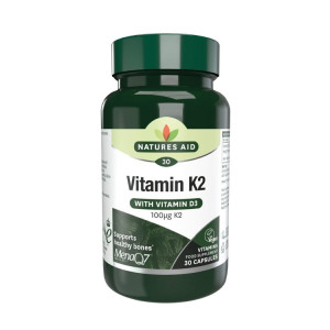 Natures Aid Vitamin K2 MenaQ7 100ug  - 30 Caps