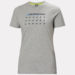 Helly Hansen Dame The Ocean Race T-skjorte Grå M GråM