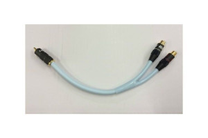 Supra Y-link 1RCA-2RCA M-F (hane - honor) 0.25 meter Isblå