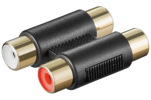 hbb 2 x RCA adapter - kabelförlängare Svart