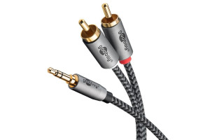 Goobay Plus stereo 3.5 mm - 2 RCA  5 meter Svart