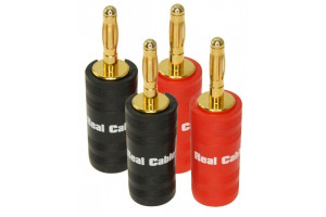 Real Cable B6932 banankontakter 4-pack Svart/Röd