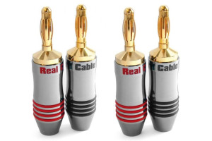 Real Cable B7210 banankontakter 4-pack Svart/Röd